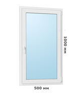 Окно ПВХ Forte 58 - 500x1000 мм