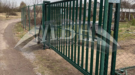 Откатные ворота из Евроштакетника - Пригородный 1