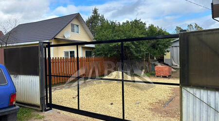 Каркас откатных ворот - г. Гатчина, ул. Огородная 2